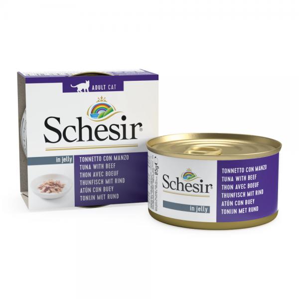 Schesir Cat Adult Tunjevina & Govedina konzerva 85g