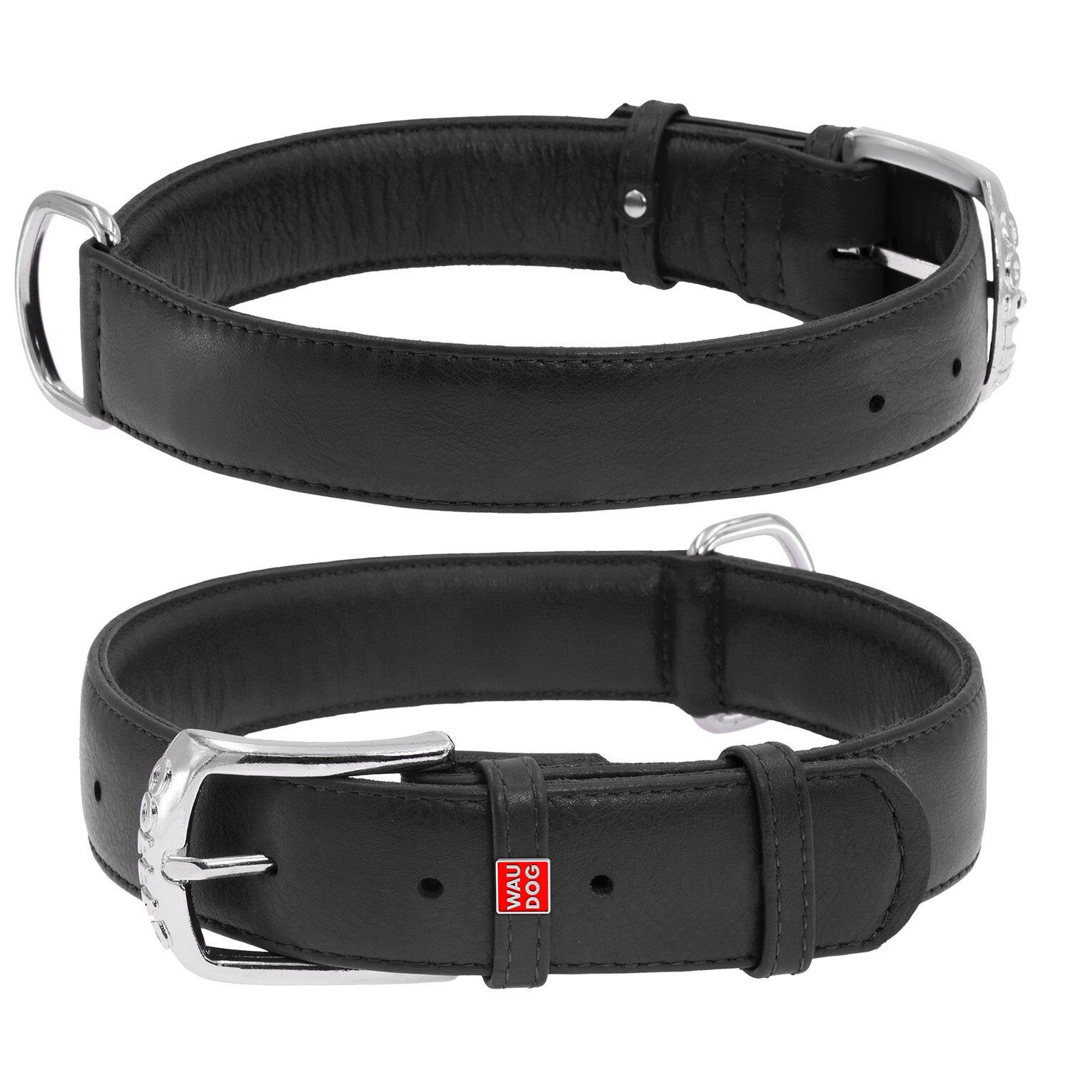 Wau Dog Ogrlica Glamour WD Crna 38-49cm/25mm