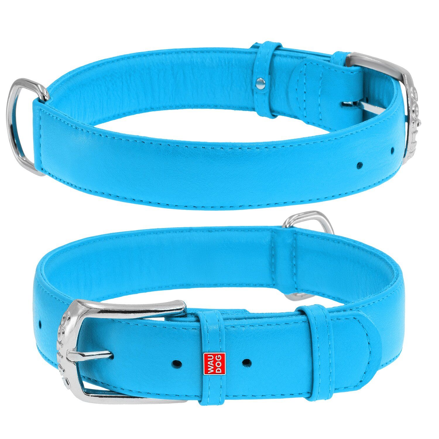 Wau Dog Ogrlica Glamour WD Plava 38-49cm/25mm
