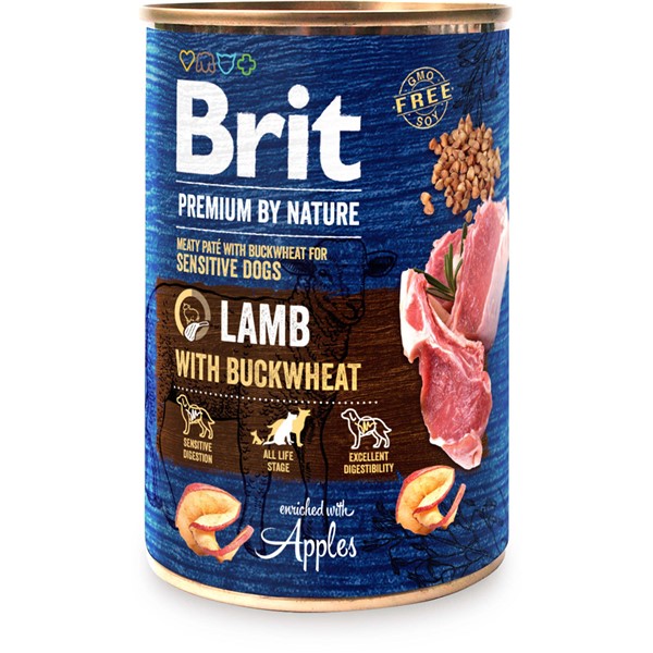 Brit Premium by Nature Dog Adult Jagnjetina sa heljdom konzerva 400g