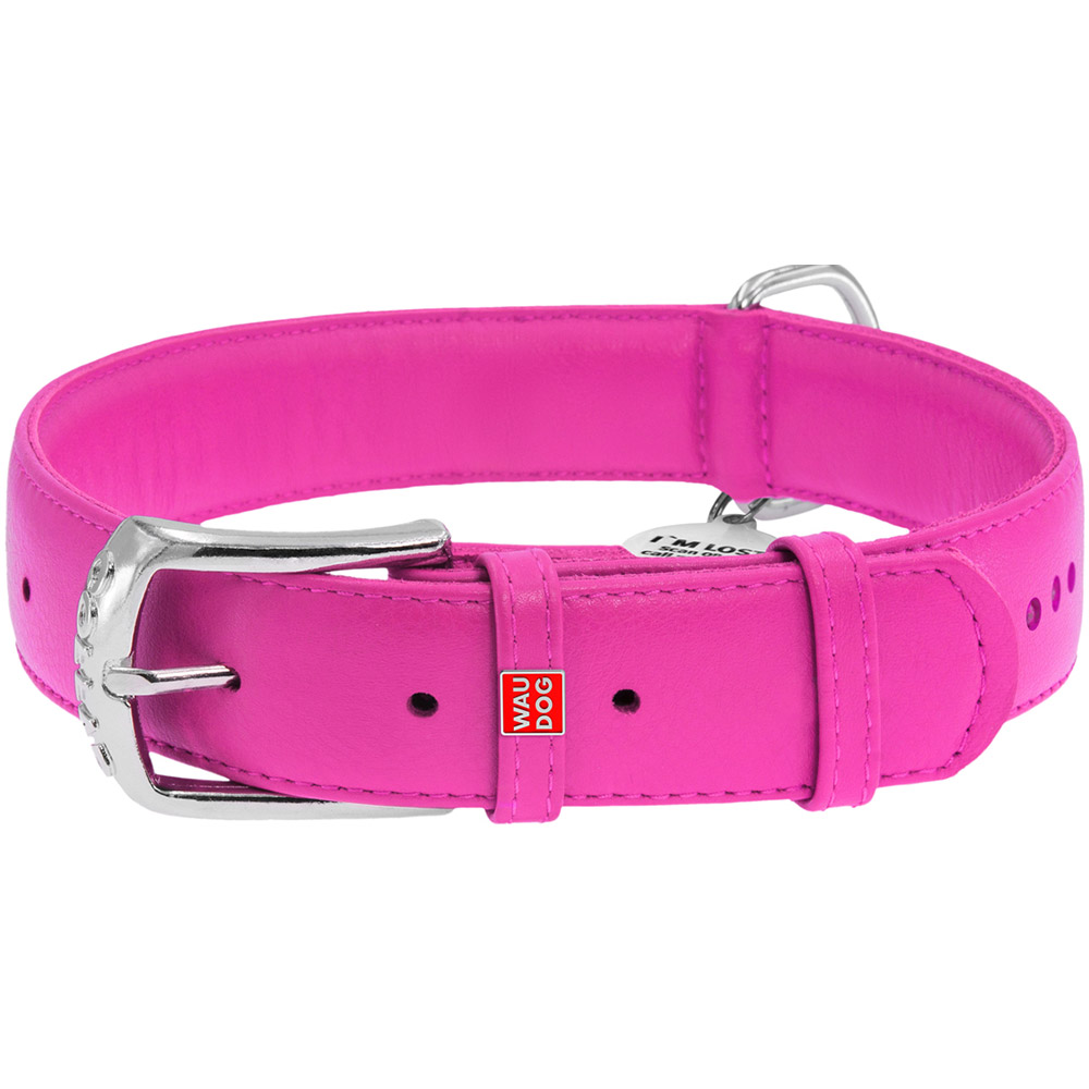 Wau Dog Ogrlica Glamour WD Pink 38-49cm/25mm