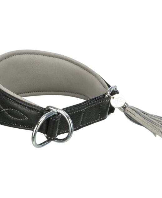 Trixie Dog Kožna Ogrlica za hrta S 27-35cm/55mm crno-siva